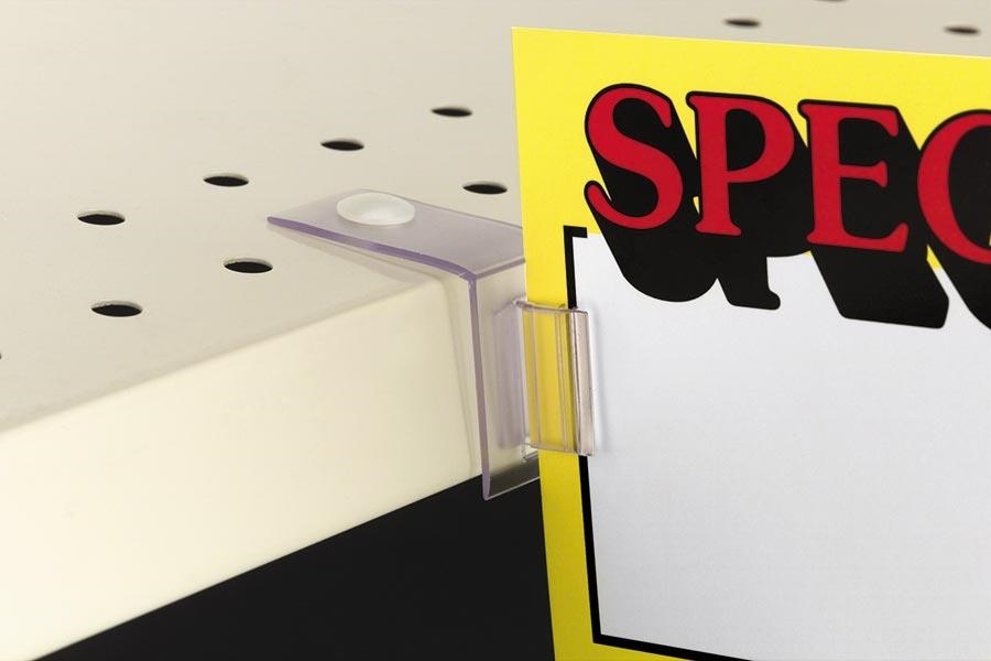 304 SuperGrip® Flag Sign Holder for Perforated Shelves