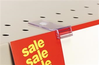 SuperGrip® Flush Sign Holder for Perforated Shelves
