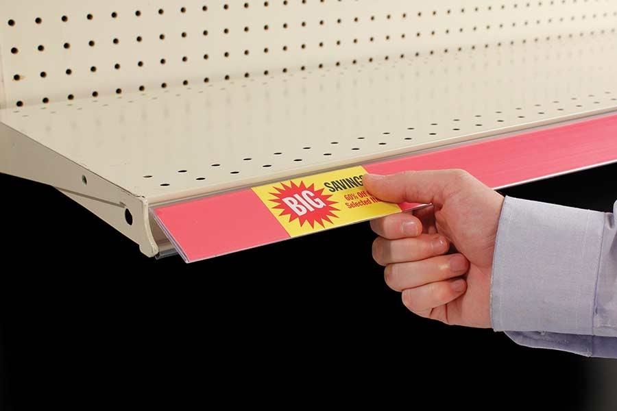 Data Strip® Label Holders Price Protectors Price Channels Covered-Face For Shelf Channels Clip-On Flip-Up Data Strip® Label Holder for Shelf Channel