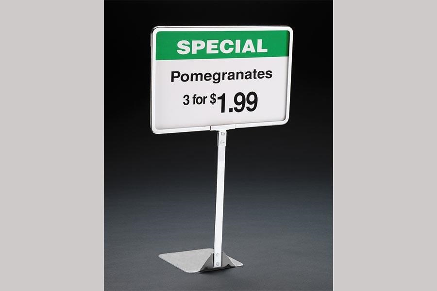 Sign and Literature Holders Sign Frame Systems - Chrome Metal Sign Frame with Stem