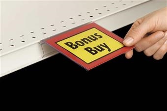 Flip-Up Sign Holder for Shelf Channel