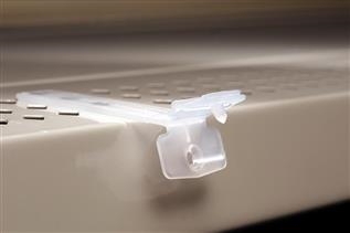 Fold-N-Hold® Flush Sign Holder for Perforated Shelves FO-119