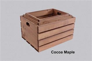 Slatted Three-Piece Nested Wood Crate Set