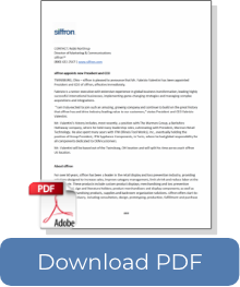 SIFFRON APPOINTS NEW PRESIDENT AND CEO