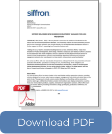 SIFFRON WELCOMES NEW BUSINESS DEVELOPMENT MANAGER FOR LOSS PREVENTION